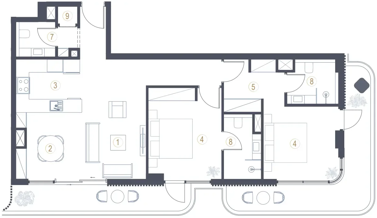 Floor plan — 2 BR