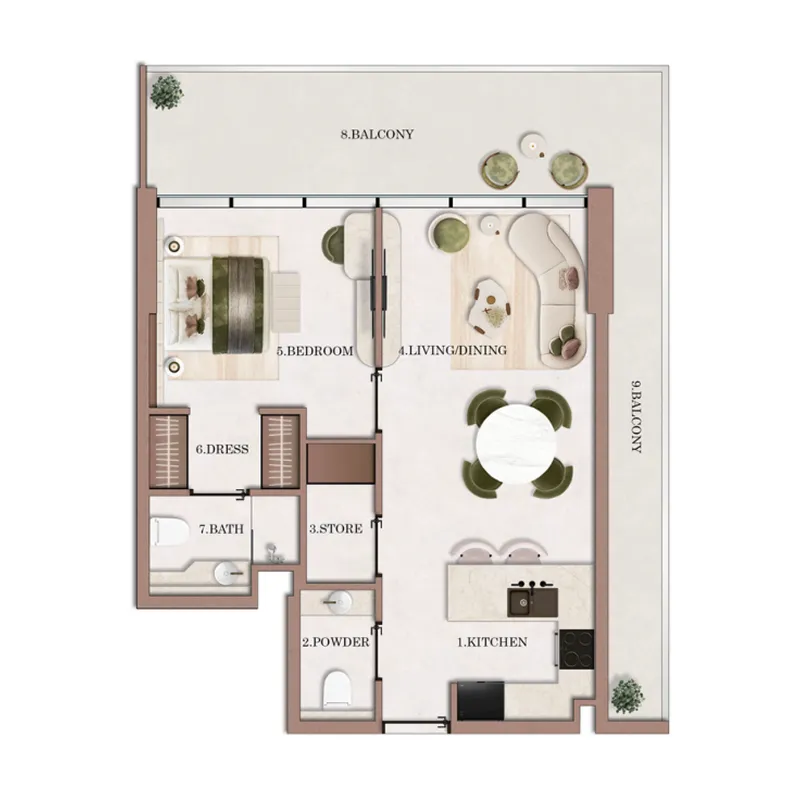 Floor plan — 1 BR