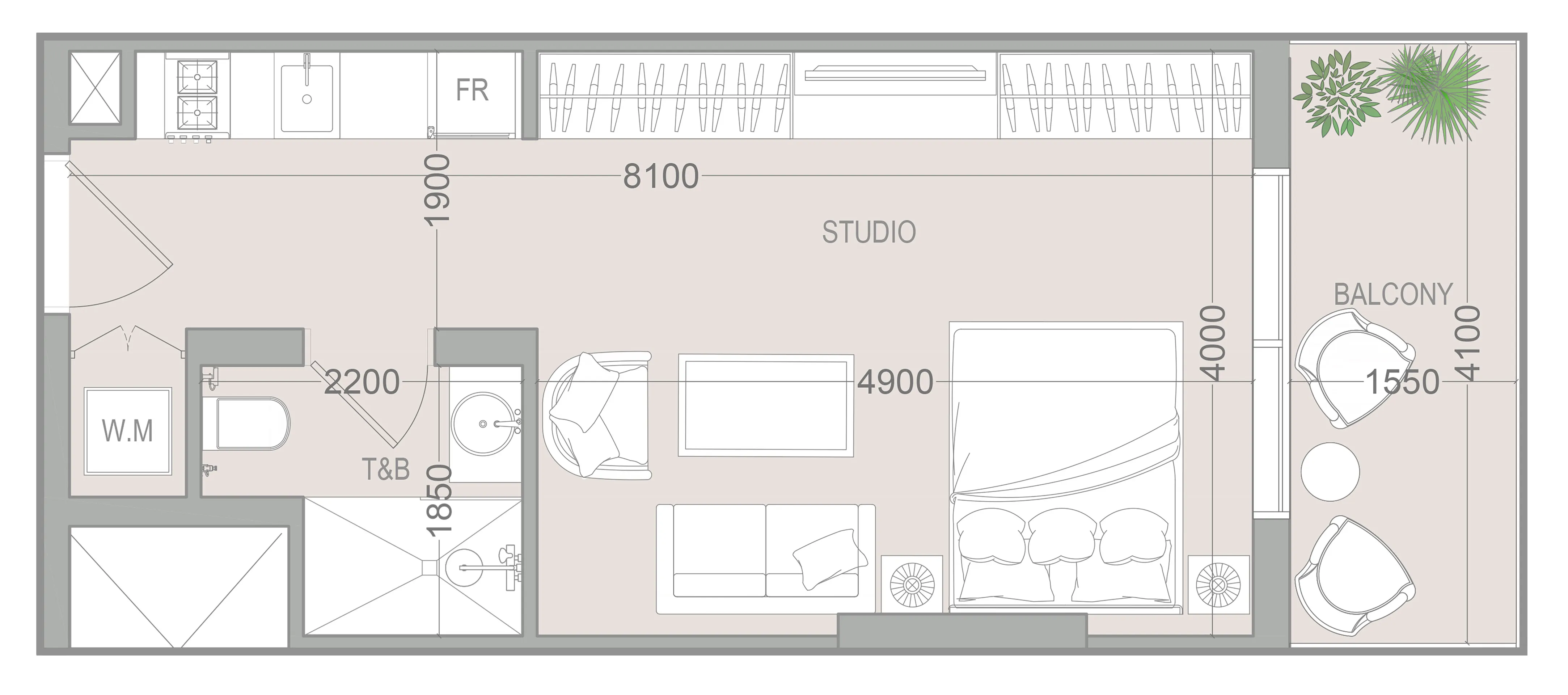 Floor plan — Studio