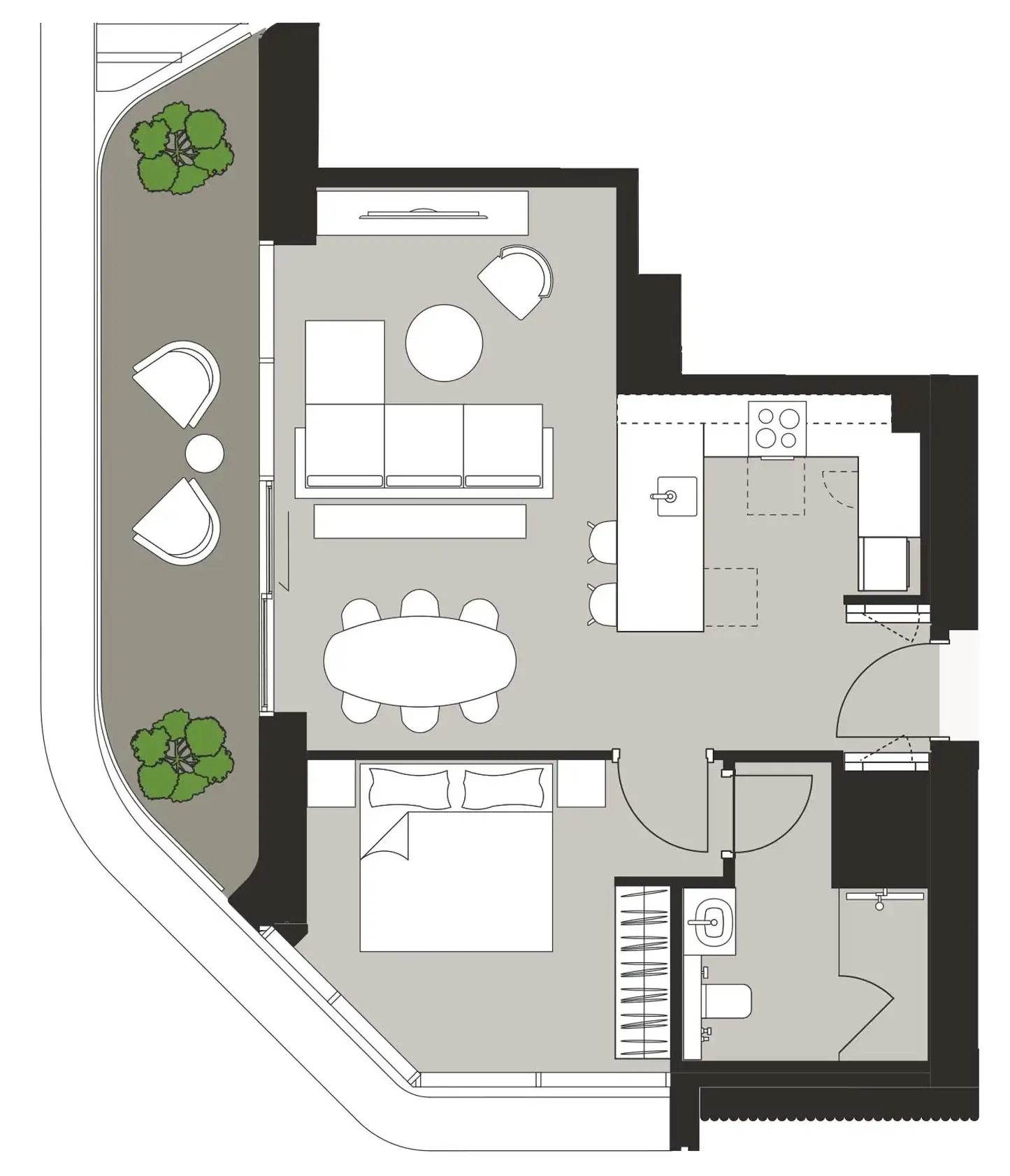Floor plan — 1 BR