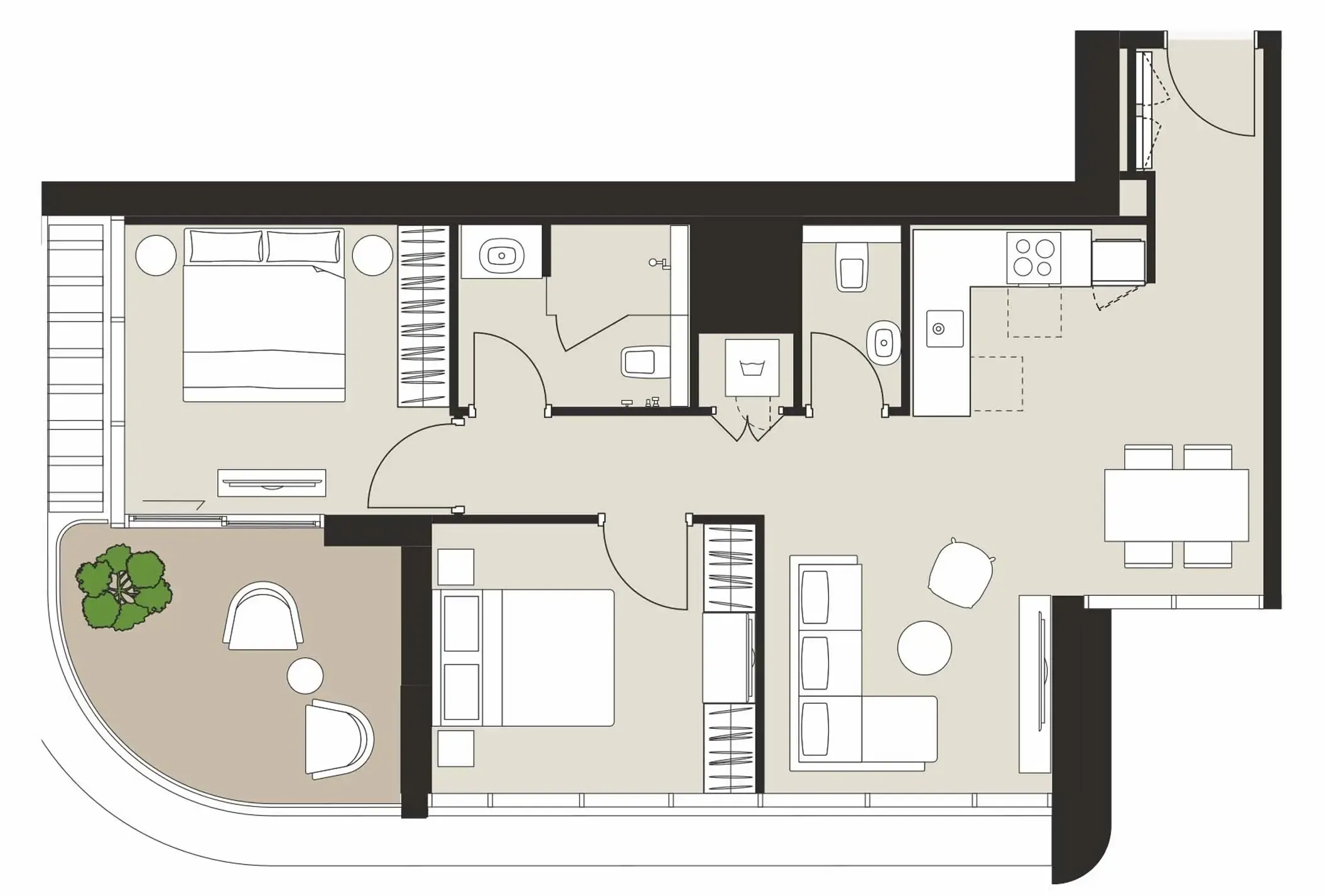 Floor plan — 2 BR