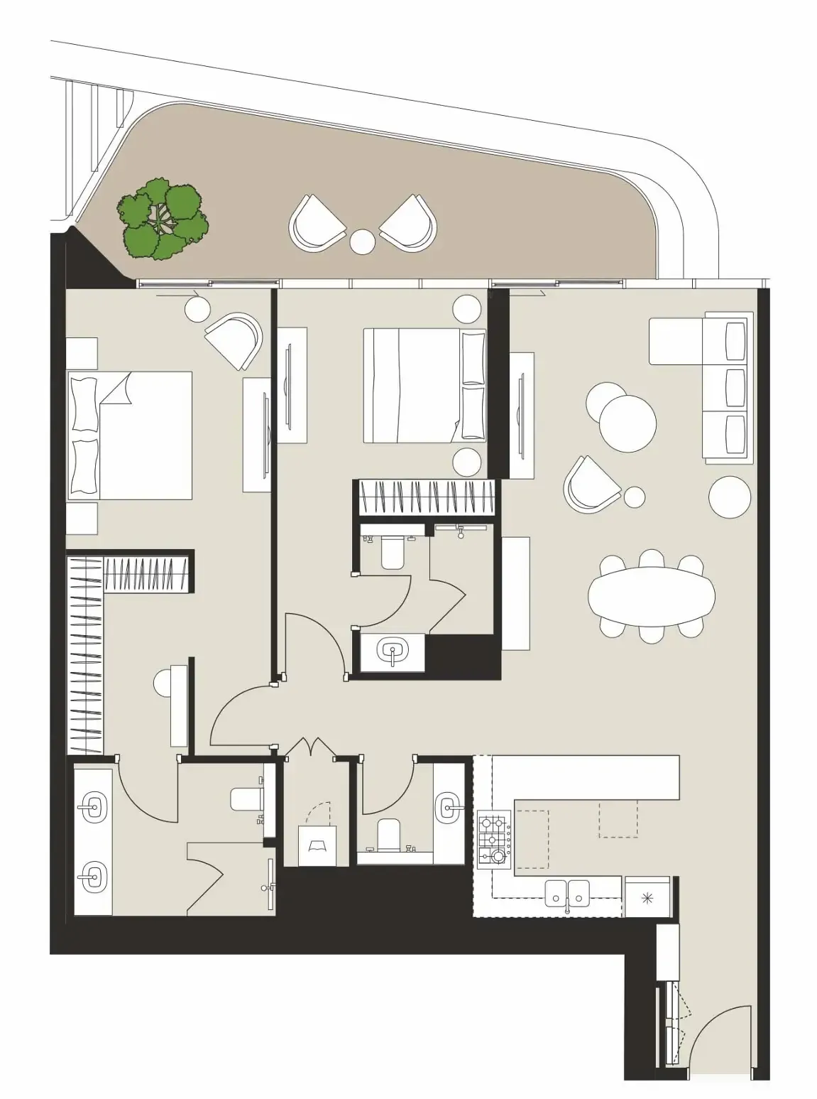 Floor plan — 2 BR