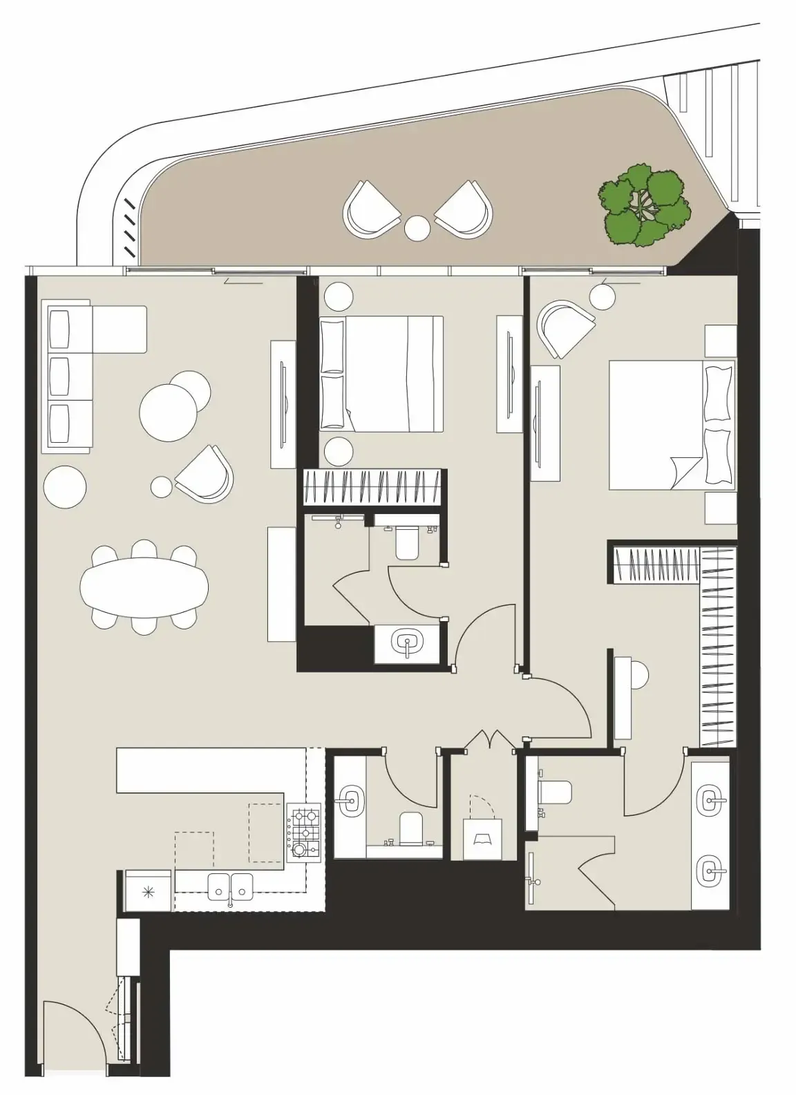 Floor plan — 2 BR