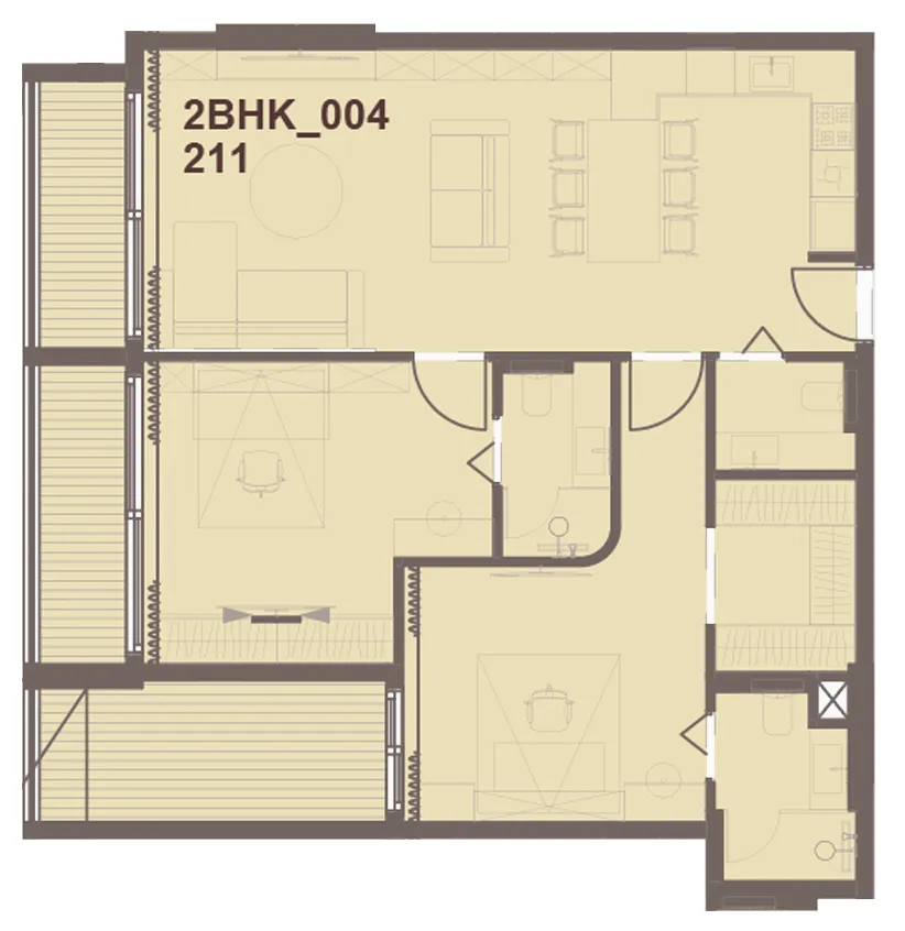 Floor plan — 2 BR