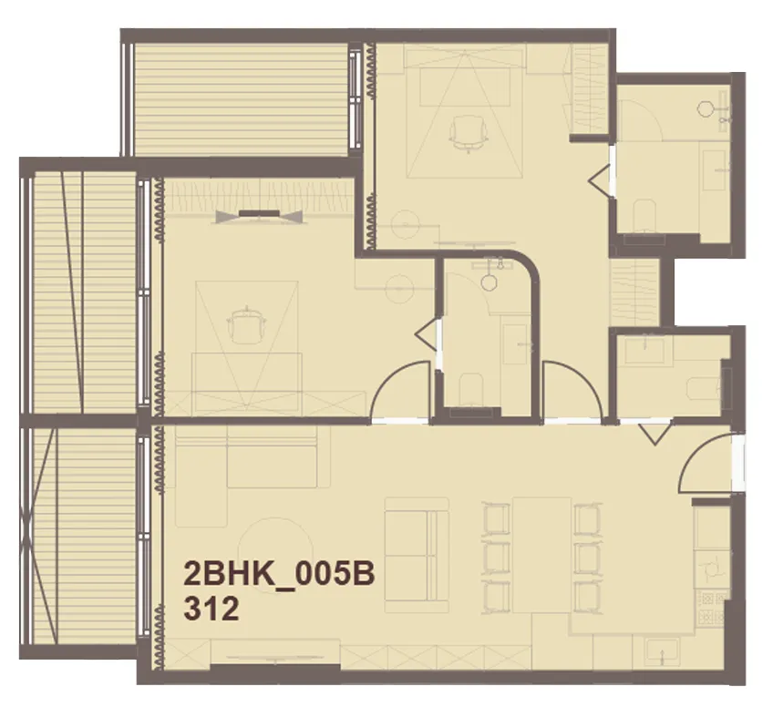 Floor plan — 2 BR