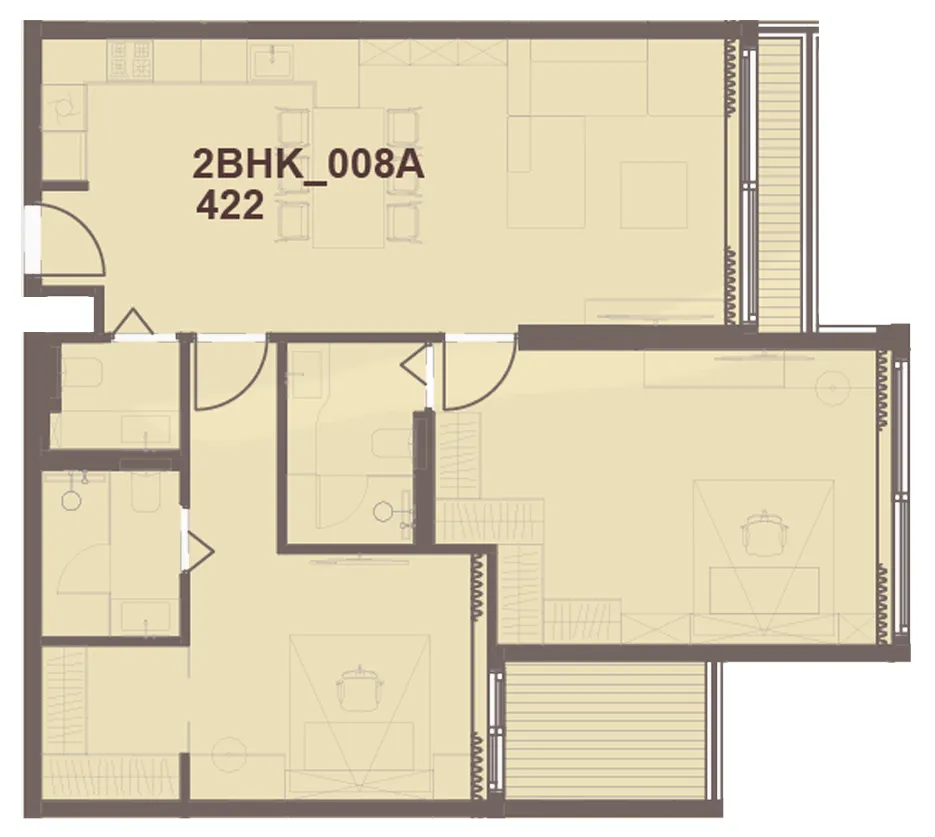 Floor plan — 2 BR