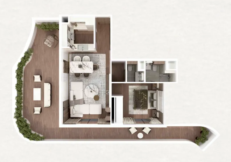 Floor plan — 1 BR