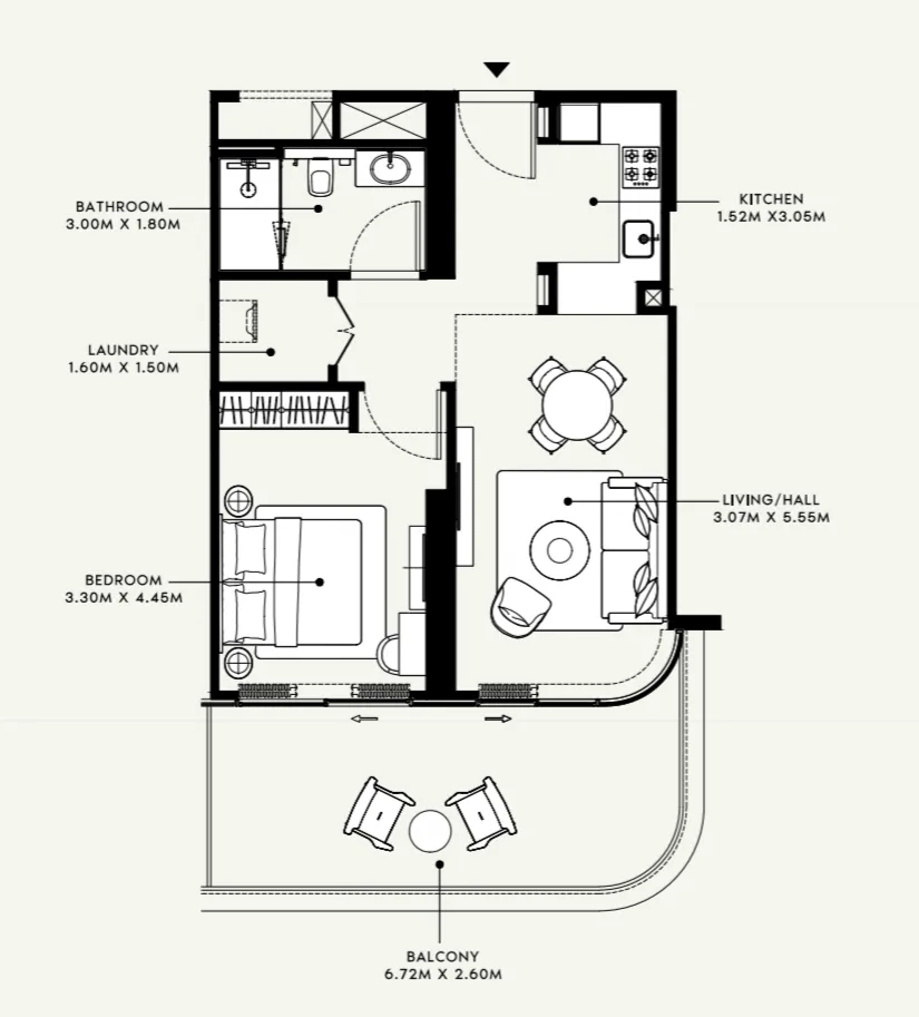 Floor plan — 1 BR