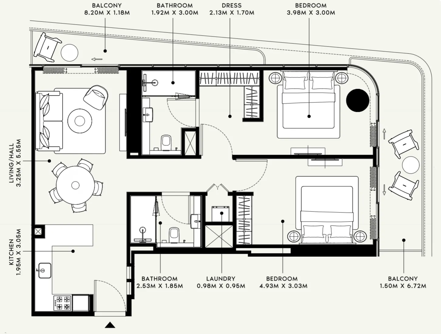 Floor plan — 2 BR