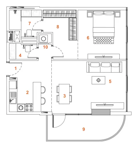 Floor plan — 1 BR