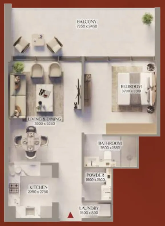 Floor plan — 1 BR
