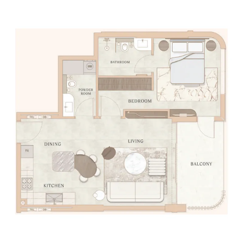 Floor plan — 1 BR