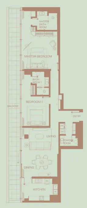 Floor plan — 2 BR