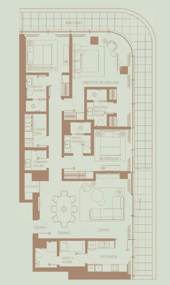 Floor plan — 3 BR
