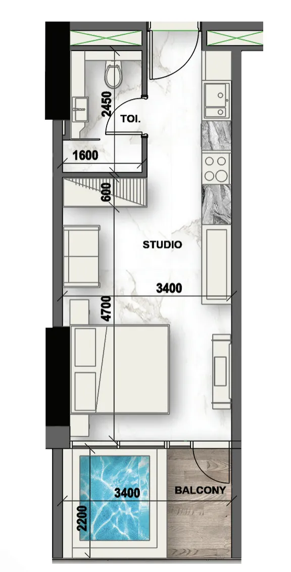 Floor plan — Studio