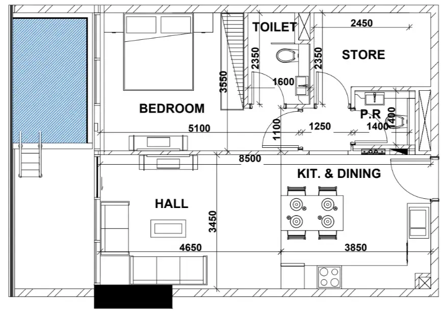 Floor plan — 1 BR