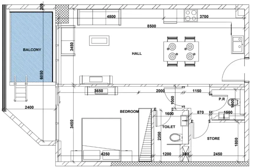 Floor plan — 1 BR