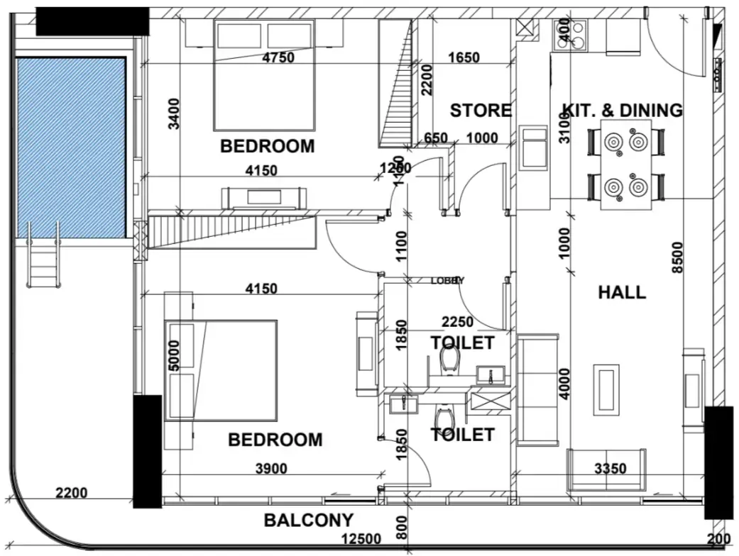 Floor plan — 2 BR