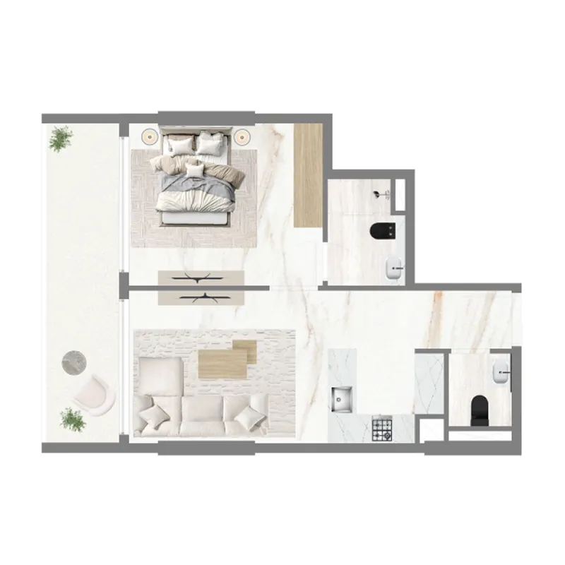 Floor plan — 1 BR