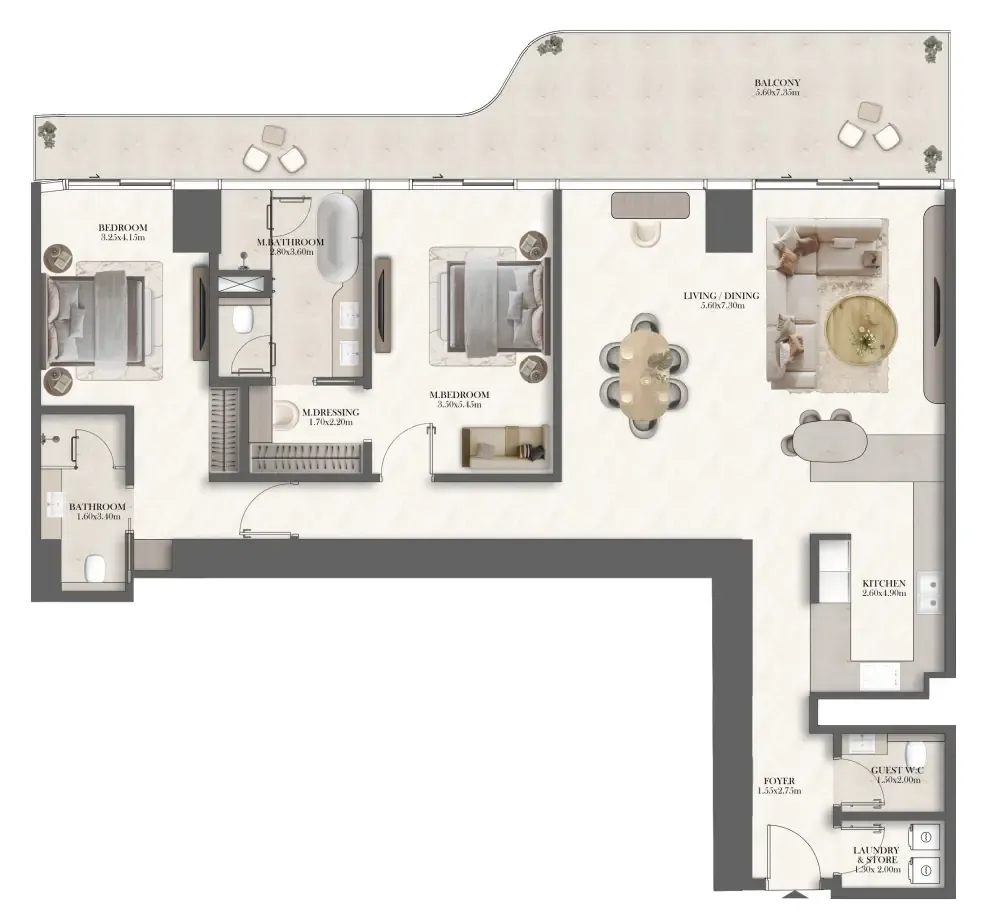 Floor plan — 2 BR