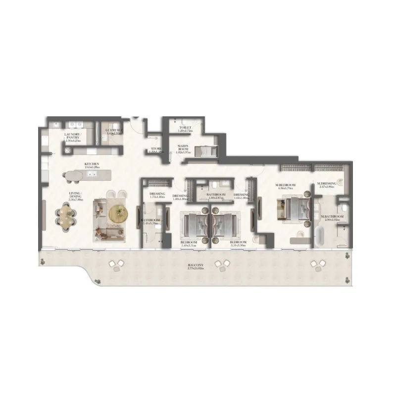 Floor plan — 3 BR