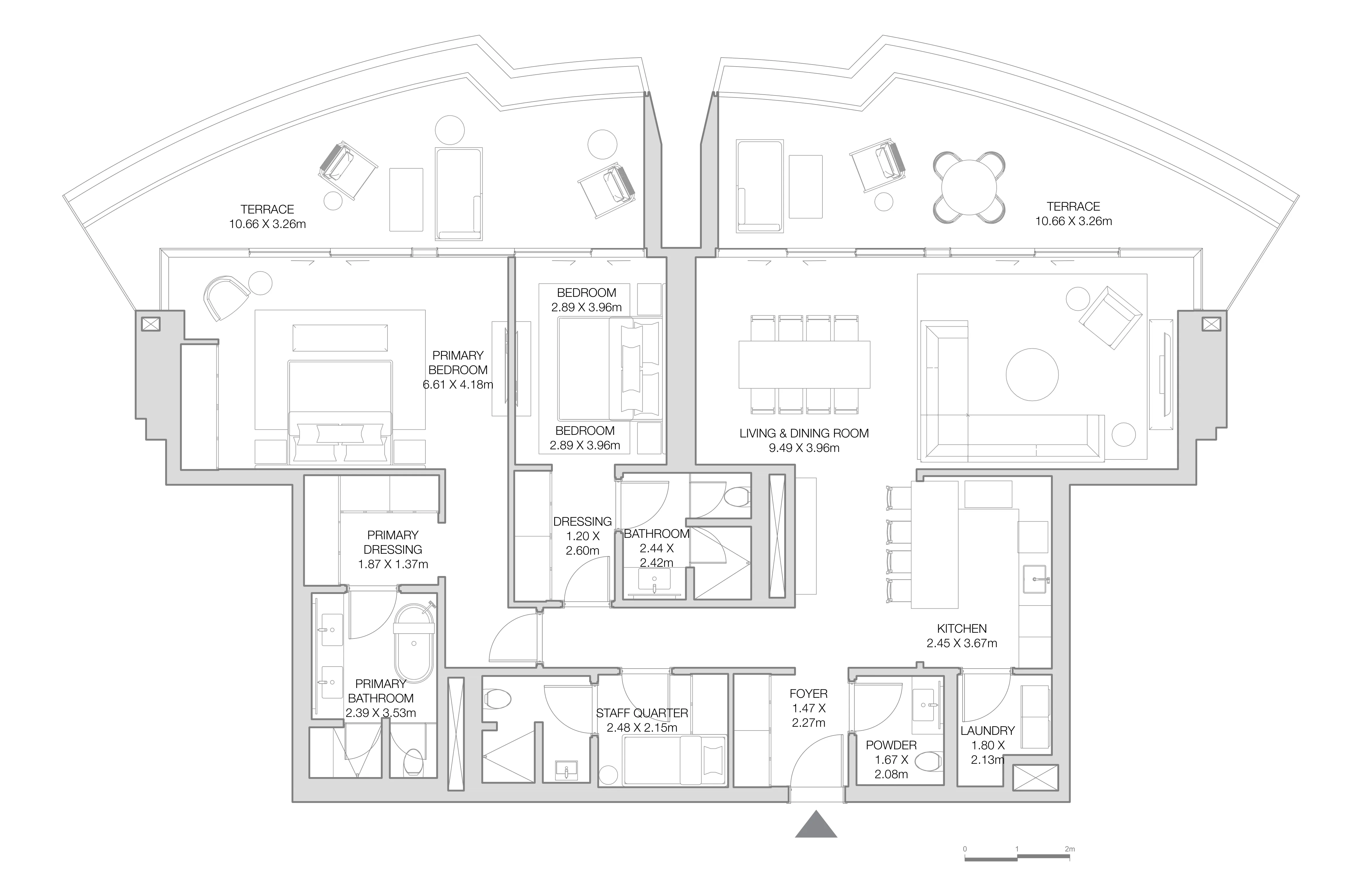 Floor plan — 2 BR
