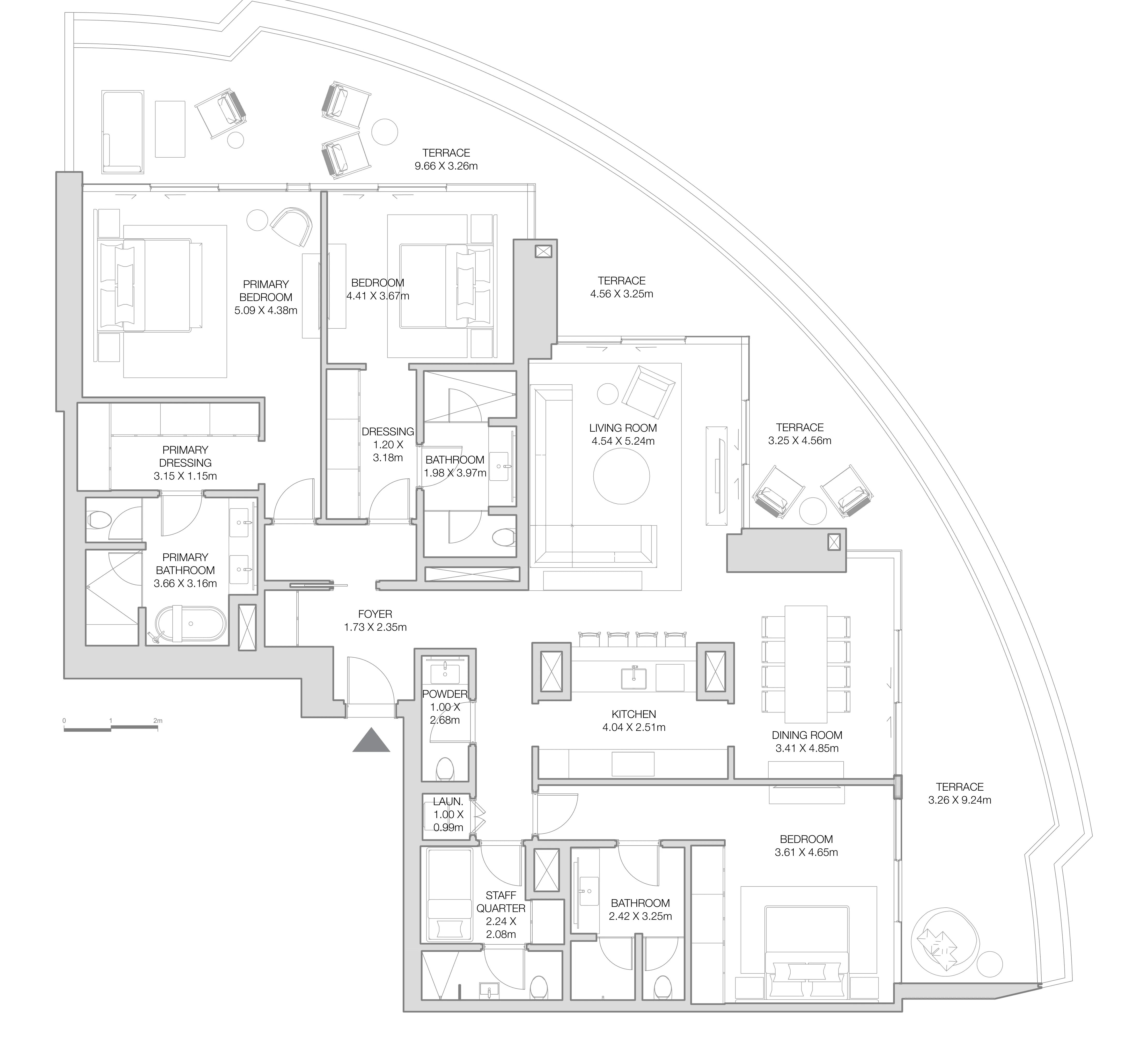 Floor plan — 3 BR