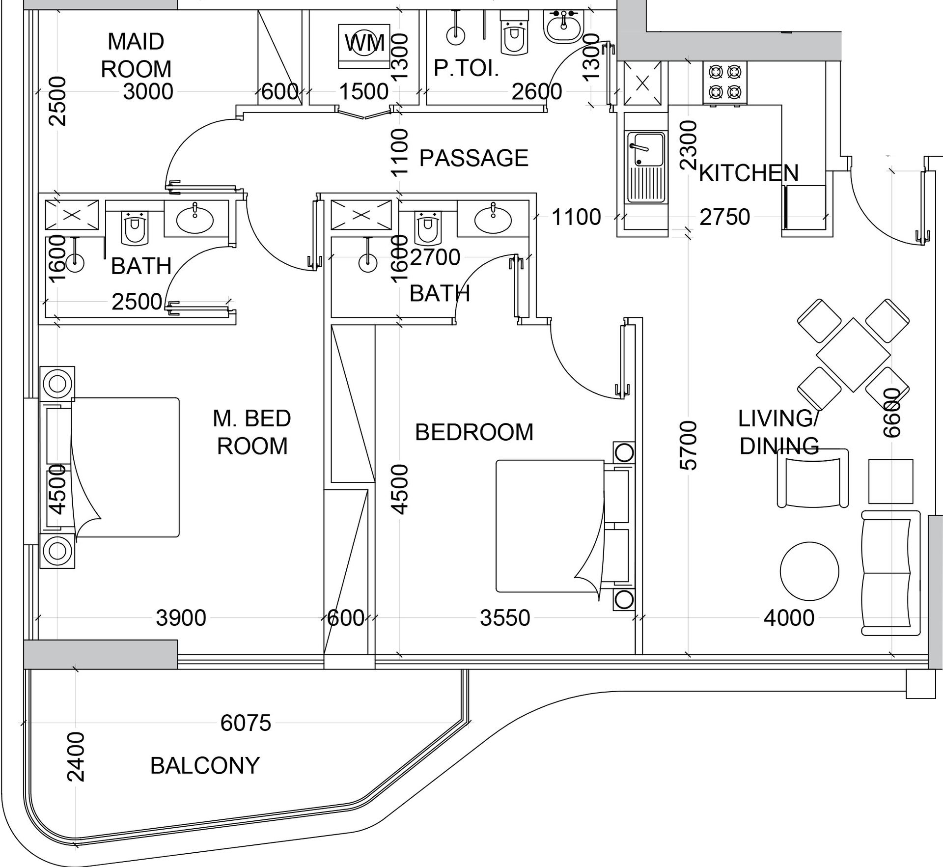 Floor plan — 2 BR