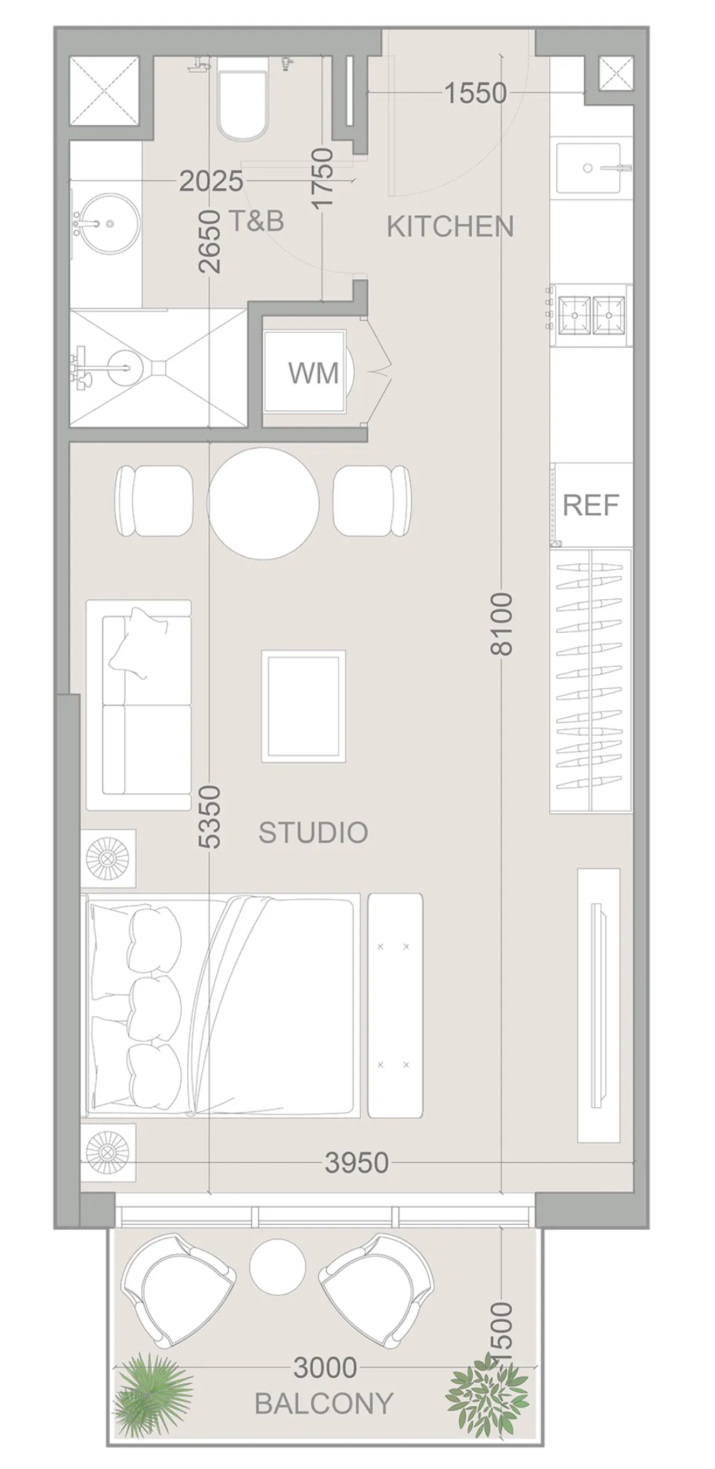 Floor plan — Studio