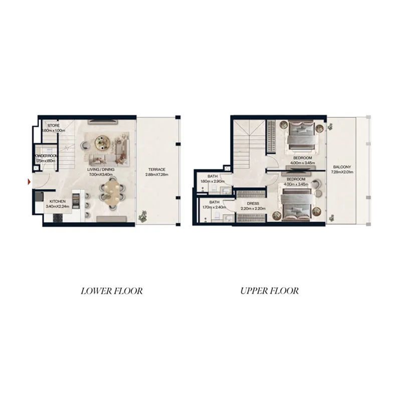 Floor plan — 2 BR