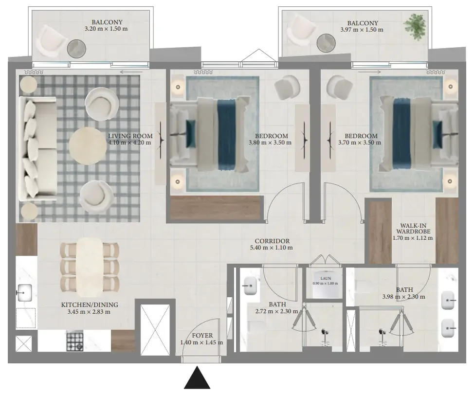 Floor plan — 2 BR
