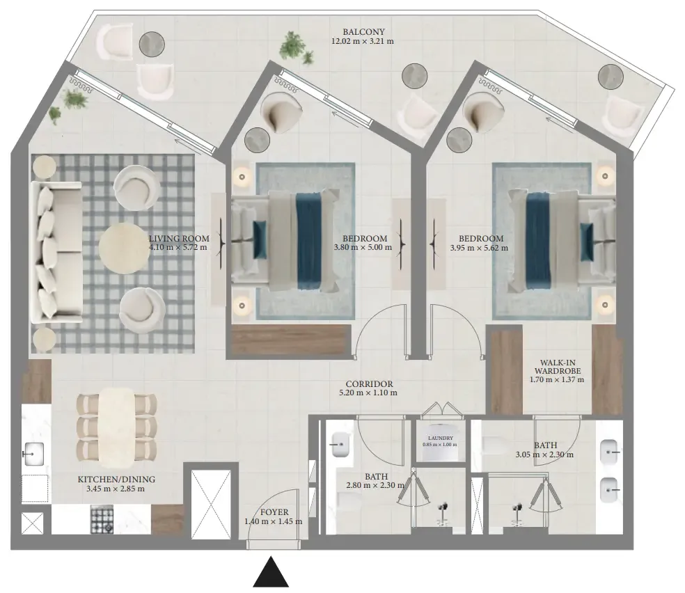 Floor plan — 2 BR