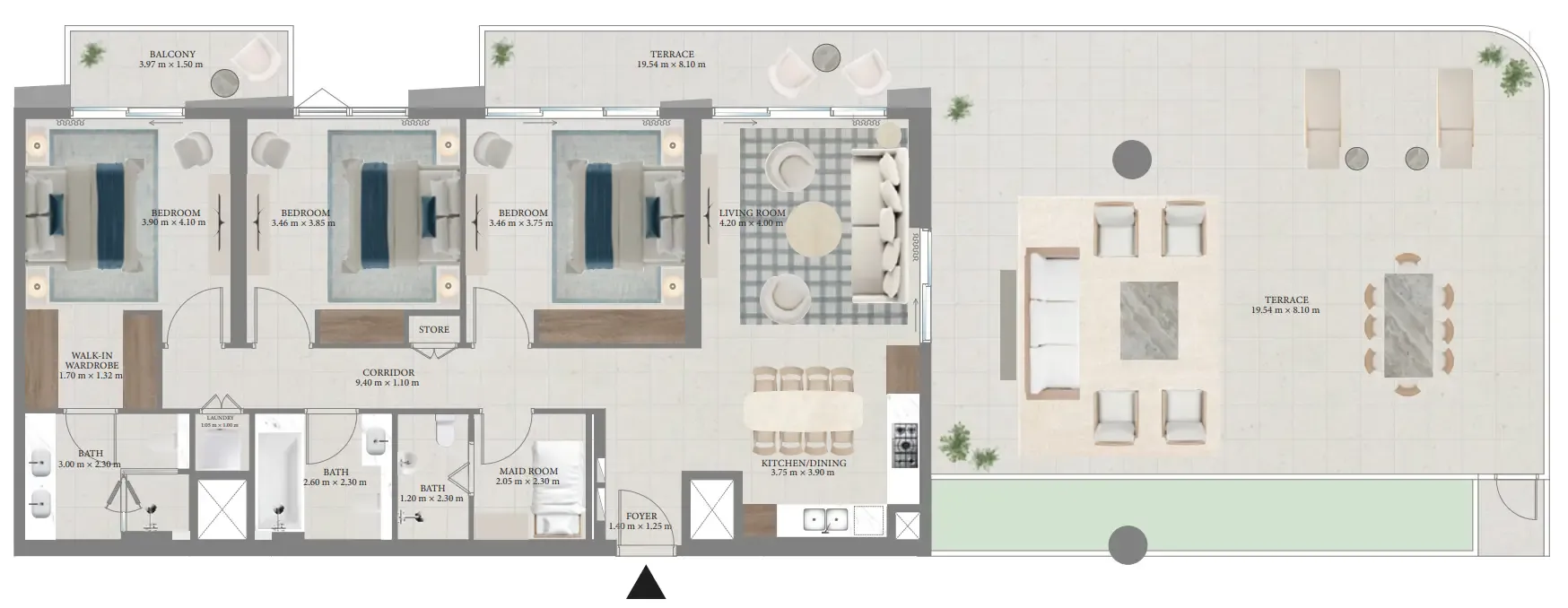 Floor plan — 3 BR