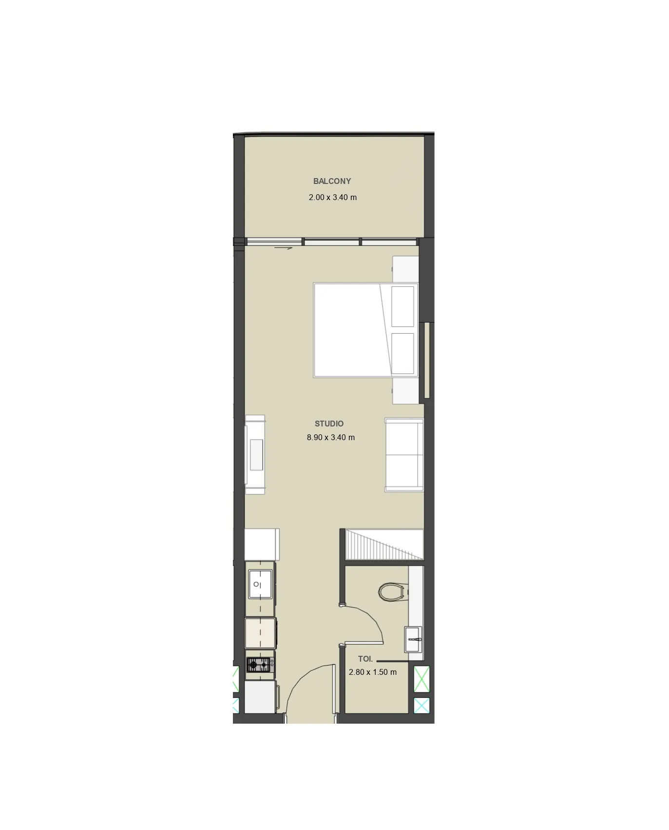 Floor plan — Studio