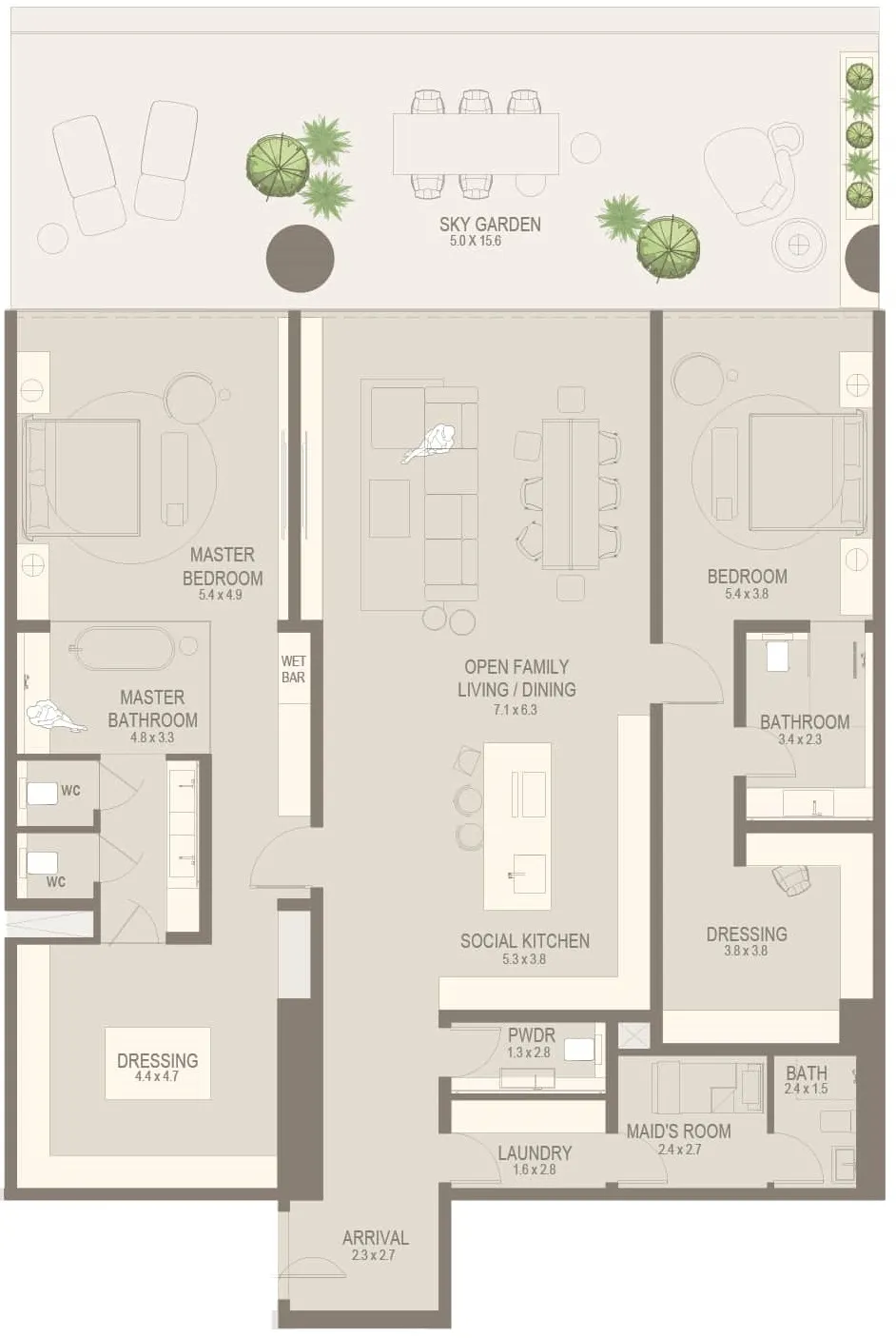 Floor plan — 2 BR