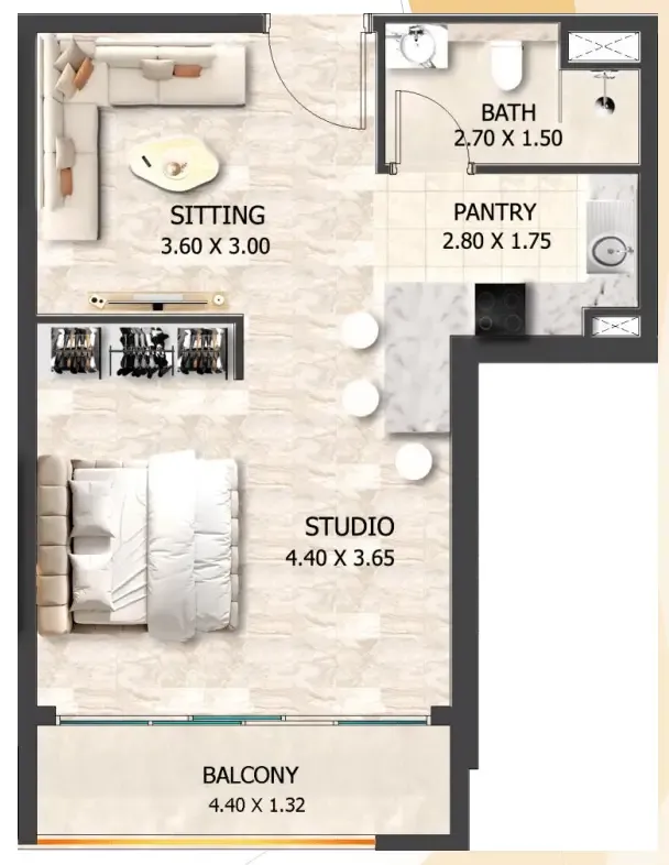Floor plan — Studio