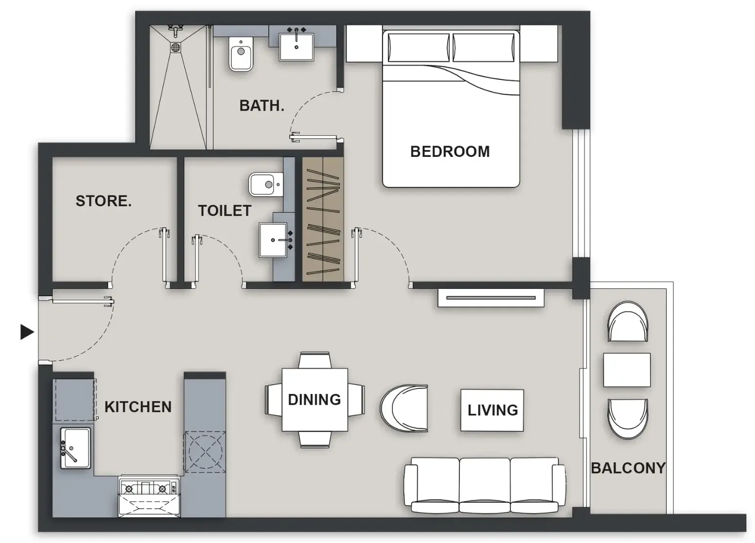 Floor plan — 1 BR