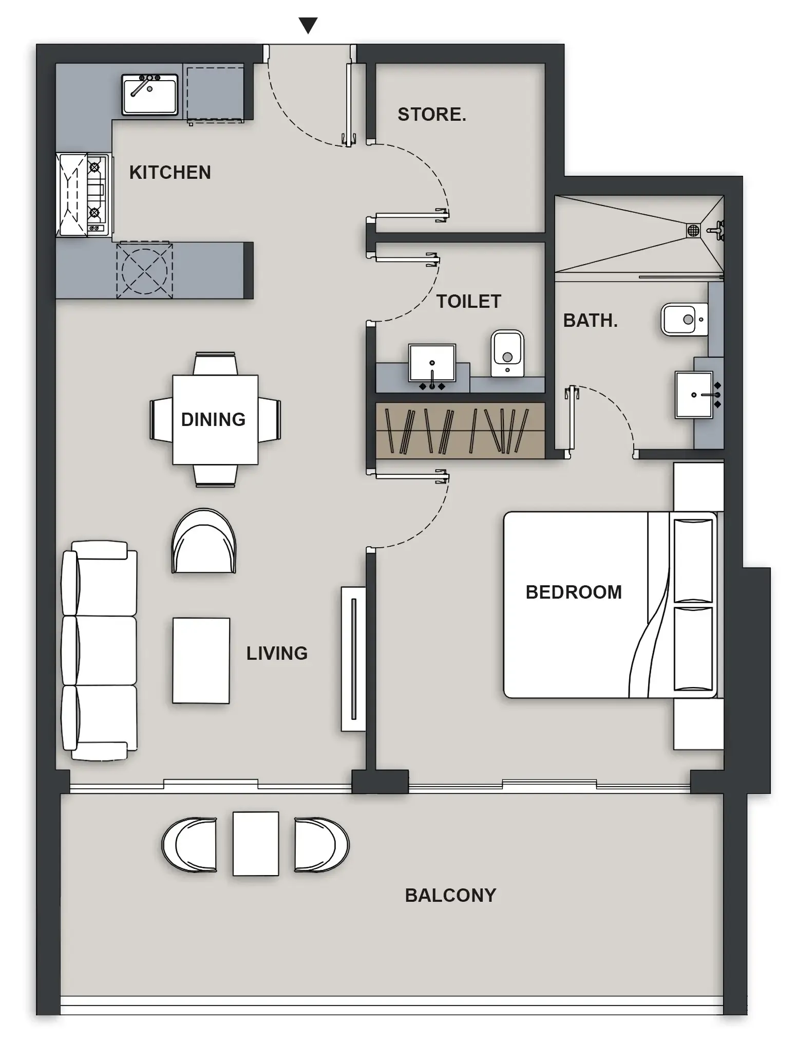 Floor plan — 1 BR