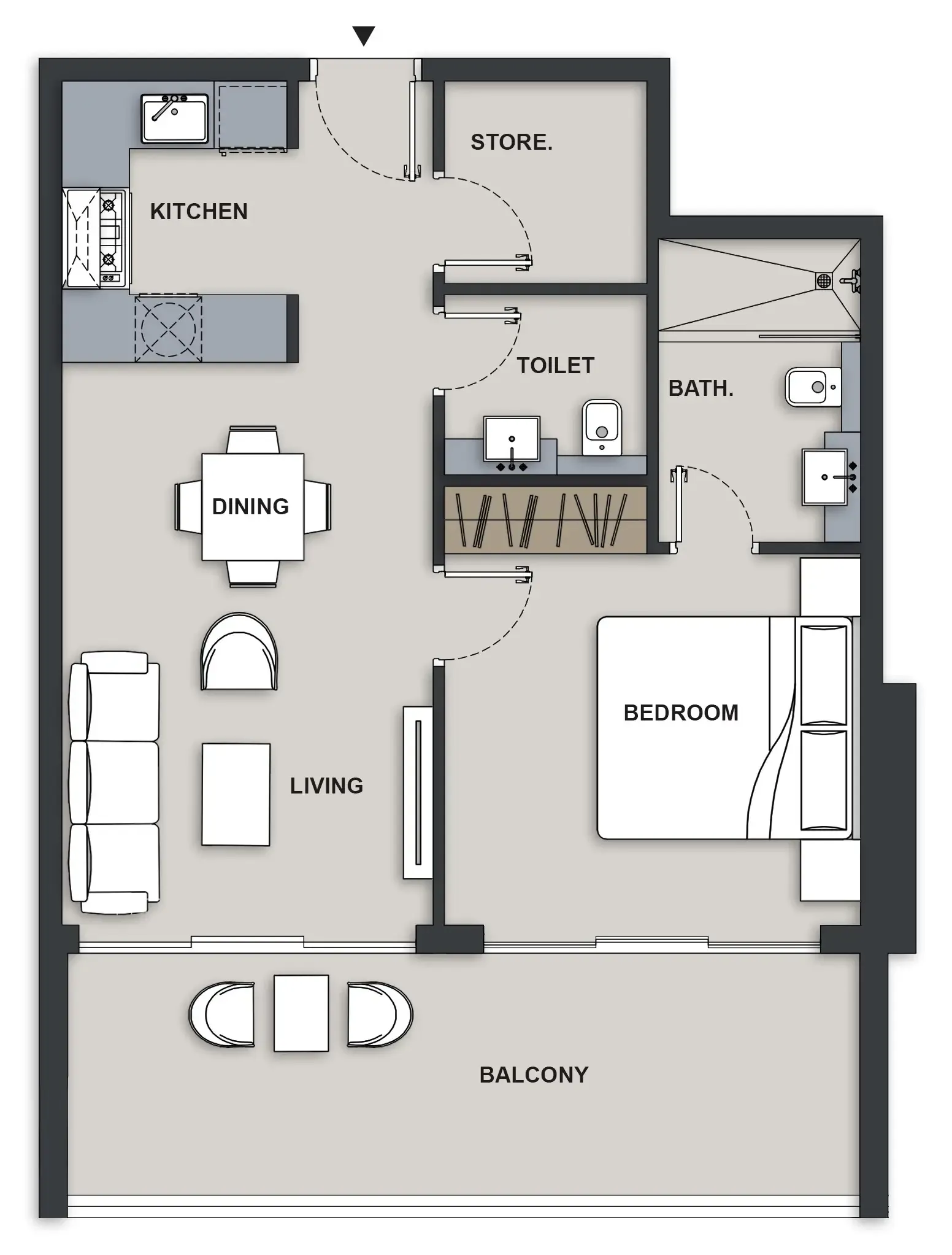 Floor plan — 1 BR