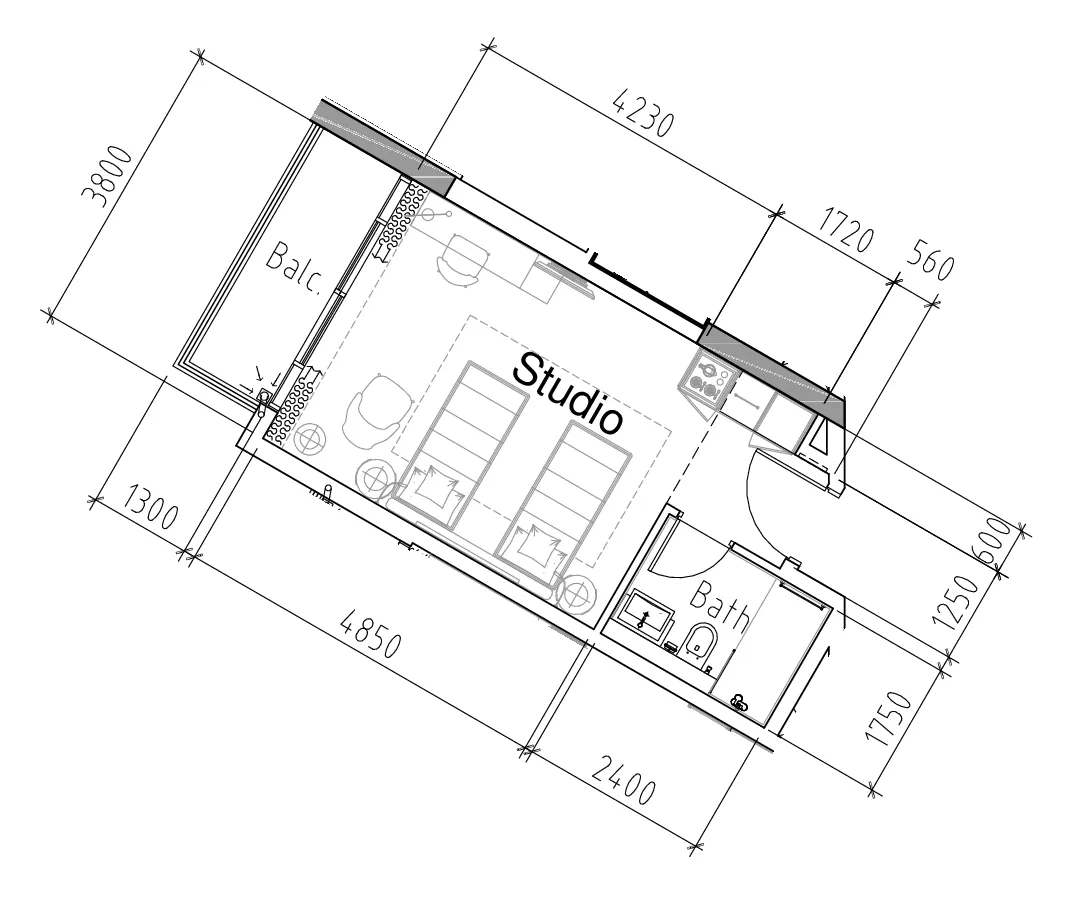Floor plan — Studio