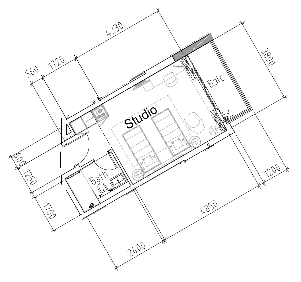 Floor plan — Studio