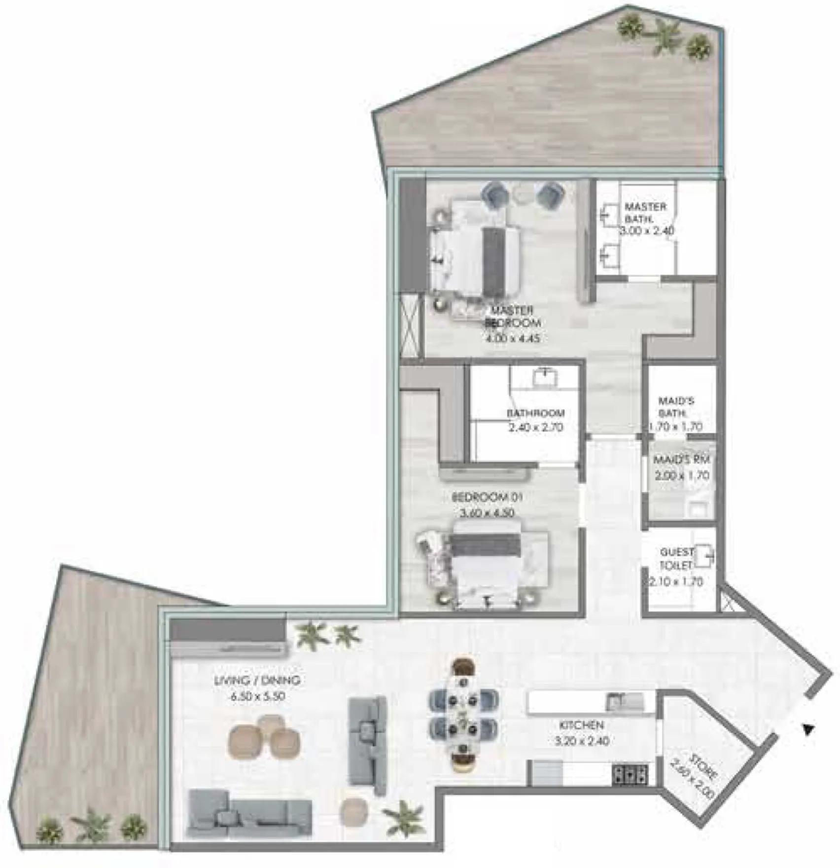 Floor plan — 2 BR