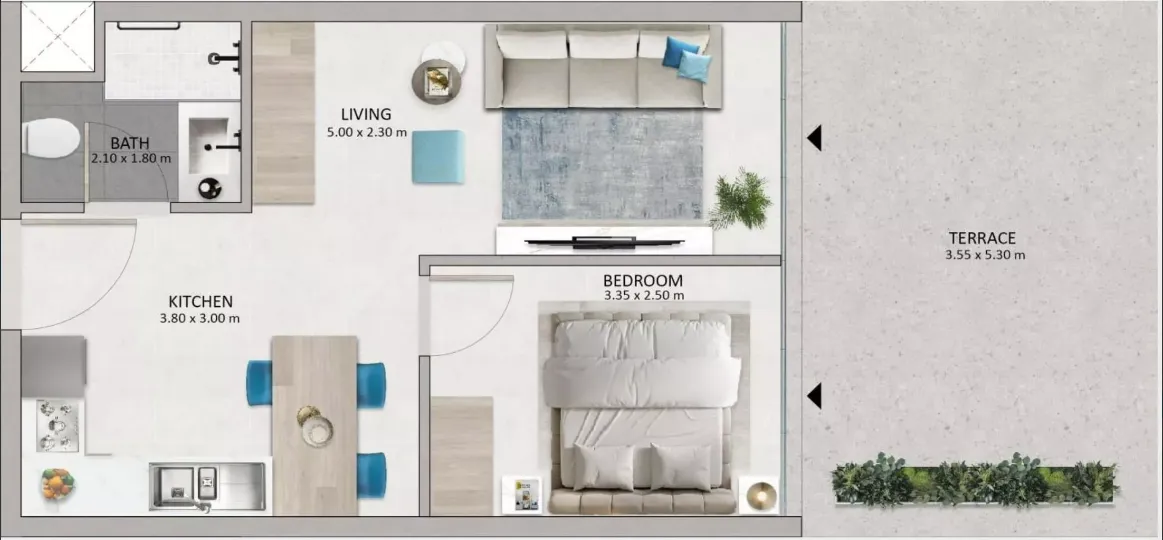 Floor plan — 1 BR