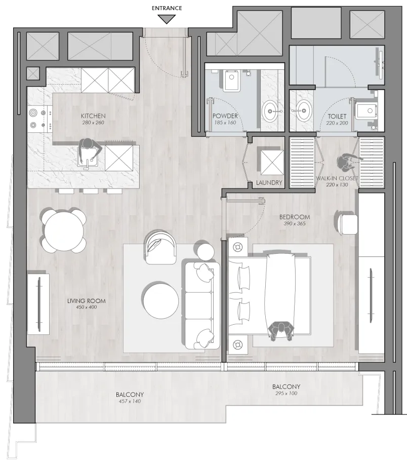 Floor plan — 1 BR