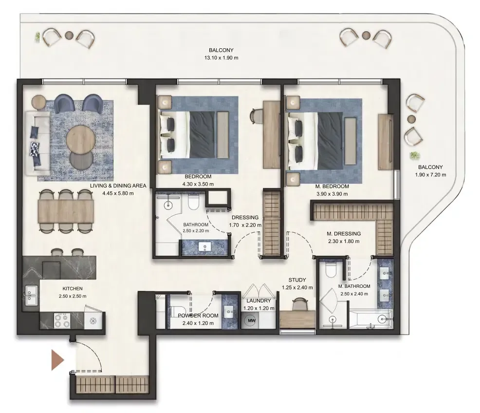 Floor plan — 2.5 BR