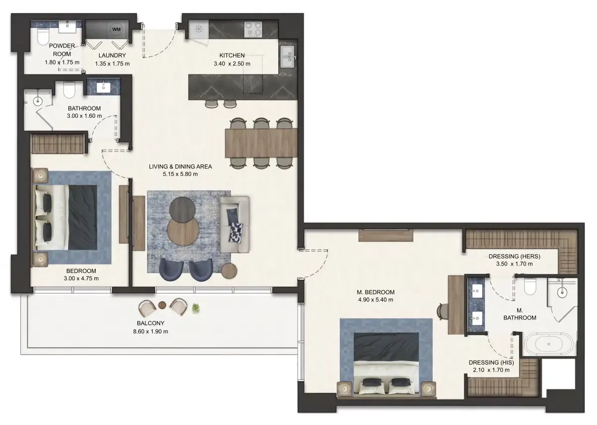 Floor plan — 2.5 BR