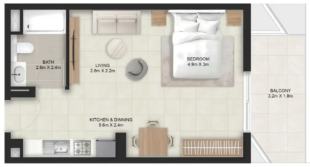 Floor plan — Studio