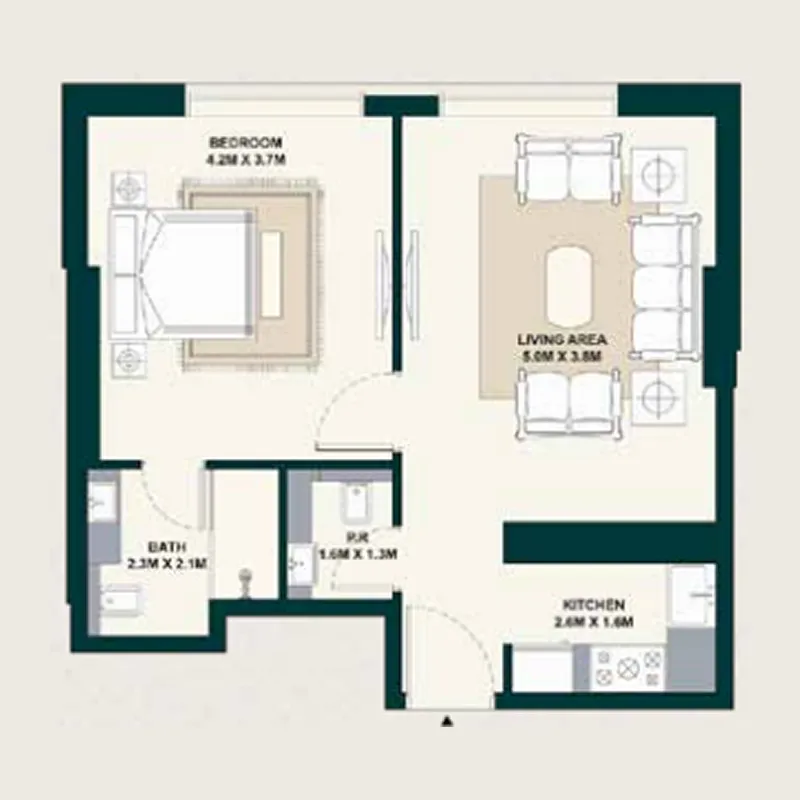 Floor plan — 1 BR
