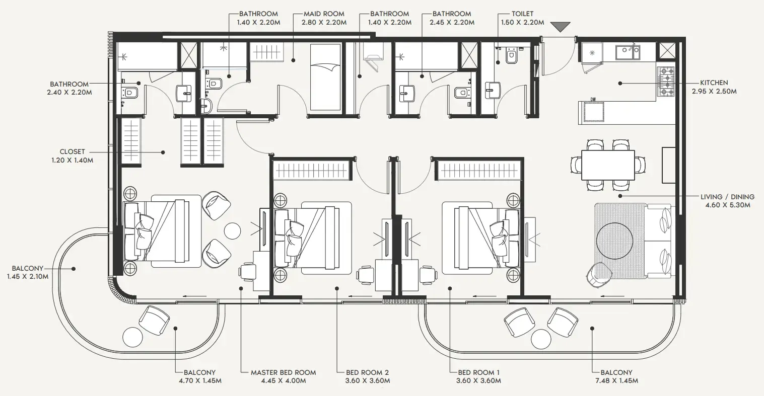Floor plan — 3 BR