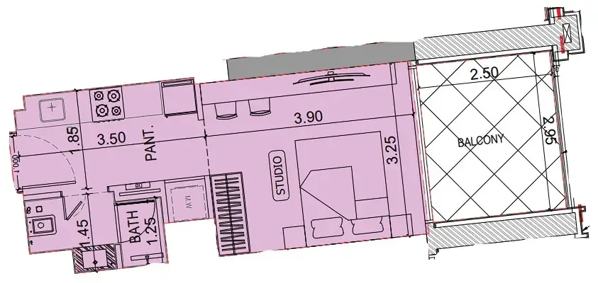 Floor plan — Studio